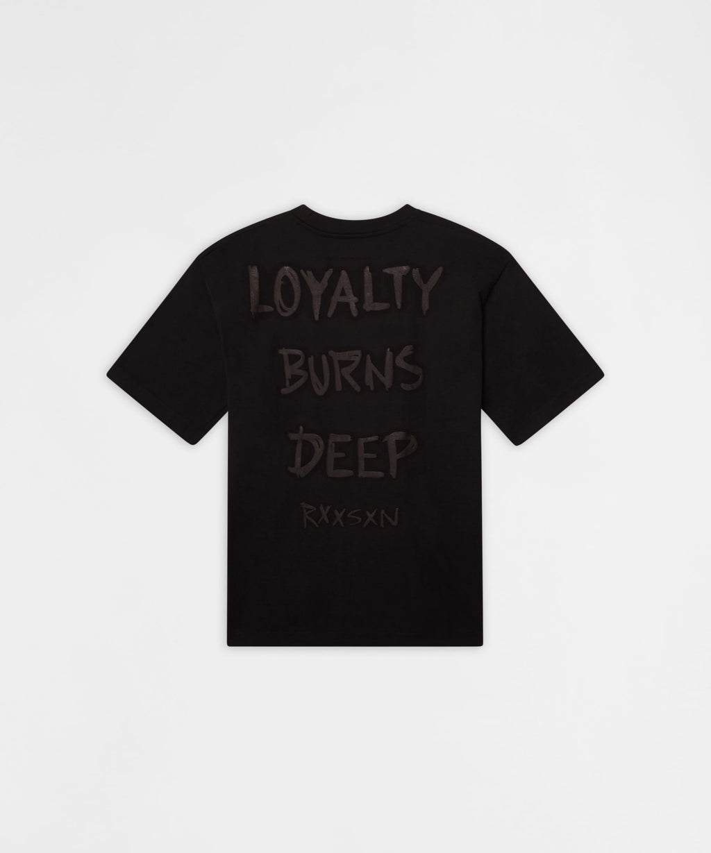 Burns Deep Rhinestone Short Sleeve Tee - Black